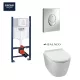 Grohe Rapid SL WC-tartály szett króm nyomólappal és Balneo Luxa Rimless fali WC SoftClose ülőkével– SET-FGR-202511201600