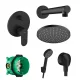Hansgrohe Vernis Blend Zuhanyrendszer CSOMAG egykaros rejtett csapteleppel matt fekete 71466670-26271670