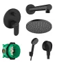 Hansgrohe Vernis Blend Zuhanyrendszer CSOMAG egykaros rejtett csapteleppel matt fekete 71466670-26271670