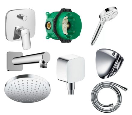 Hansgrohe Logis 2 funkciós zuhanyrendszer csomag egykaros rejtett csapteleppel króm