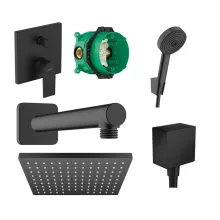 Hansgrohe Vernis Shape 2 funkciós zuhanyrendszer egykaros rejtett csapteleppel matt fekete