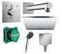 Hansgrohe DouTurn E 2 funkciós zuhanyrendszer csomag egykaros rejtett csapteleppel króm