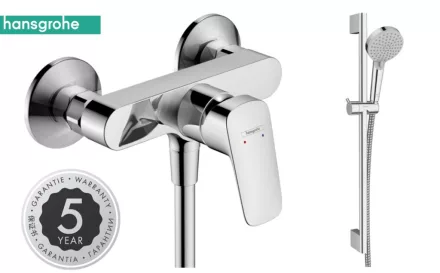 Hansgrohe Logis egykaros zuhanycsaptelep + Vernis Blend zuhanyszett, króm