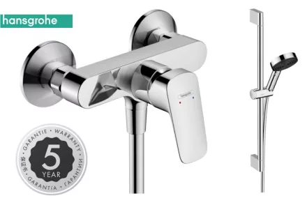 Hansgrohe Logis egykaros zuhanycsaptelep + Pulsify Select S zuhanyszett, króm