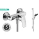 Hansgrohe Logis egykaros zuhanycsaptelep + Pulsify Select S zuhanyszett, króm