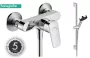 Hansgrohe Logis egykaros zuhanycsaptelep + Pulsify Select S zuhanyszett, króm