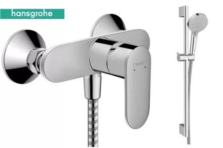 Hansgrohe Vernis Blend egykaros zuhanycsaptelep + Vernis Blend Zuhanyszettel, króm