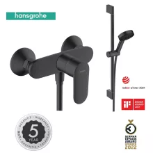   Hansgrohe Vernis Blend egykaros zuhanycsaptelep + Pulsify Select S 3 jet zuhanyszett, matt fekete