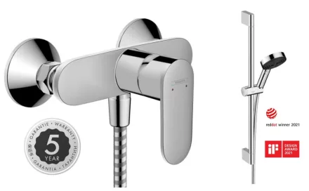 Hansgrohe Vernis Blend egykaros zuhanycsaptelep + Hansgrohe Pulsify Select S zuhanyszettel, króm