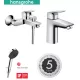 Hansgrohe Logis kád- és mosdócsaptelep szett + Pulsify zuhanyszett, króm