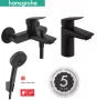 Hansgrohe Logis kád- és mosdócsaptelep szett Pulsify Select zuhanyszettel, matt fekete