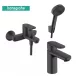 Hansgrohe Vernis Blend kád- és mosdócsaptelep szett Pulsify Select zuhanyszettel, matt fekete