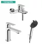Hansgrohe Rebris E kád- és mosdócsaptelep szett Pulsify Select zuhanyszettel, króm