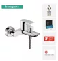 Hansgrohe Rebris E kád- és mosdócsaptelep szett Pulsify Select zuhanyszettel, króm