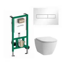 Laufen LIS CW1 tartály szett + Lua fali WC Slim ülőkével