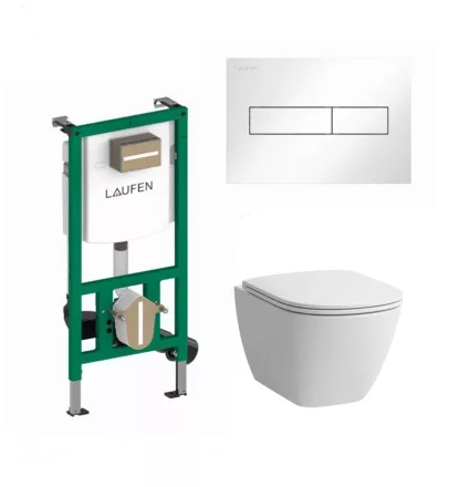 Laufen LIS CW1 tartály szett + Lua fali WC Slim ülőkével