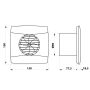 Sapho CATA UC-10 TH időzítővel és páraérzékelővel ellátott ventilátor, visszcsapószeleppel, fehér 01200200
