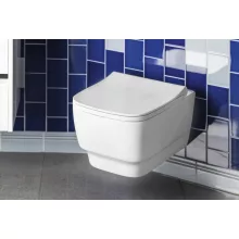 Sapho Bello falsík alatti WC szett perem nélküli fehér WC csészével és fehér/króm nyomólappal.