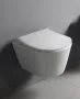 Sapho Avva falsík alatti WC szett perem nélküli fehér WC csészével és fehér/króm nyomólappal.