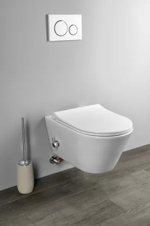 Sapho Avva Rimless fali WC bidézuhannyal és csapteleppel 53x35,5 cm, fehér 100315