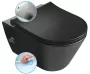 Sapho Avva Rimless fali WC csésze bidézuhannyal és csapteleppel, ülőke nélkül, matt fekete 100315-110