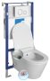 Sapho Avva Rimless fali WC csésze bidézuhannyal, tartállyal, nyomólappal és Soft Close ülőkével, fehér 100315-SET5