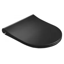   Sapho Avva Slim WC-ülőke, Soft-close, króm/fekete 	100787-110
