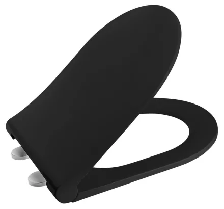 Sapho Avva Slim WC-ülőke, Soft-close, króm/fekete 	100787-110