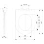 Sapho Avva Slim WC-ülőke, Soft-close, króm/fekete 	100787-110