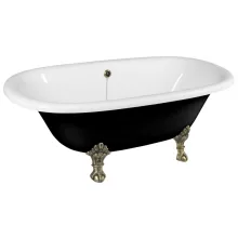   POLYSAN Regata szabadonálló kád, 175x85 cm, bronz lábak, fekete/fehér 10271