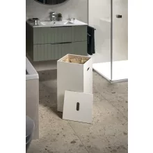   Sapho Gedy Luxury műbőr szennyeskosár 30x62 cm, fehér 103602