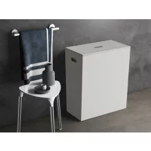   Sapho Gedy Luxury műbőr szennyeskosár 50x62x29 cm, fehér 103702