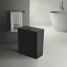   Sapho Gedy Luxury műbőr szennyeskosár 50x62x29 cm, fekete 103714