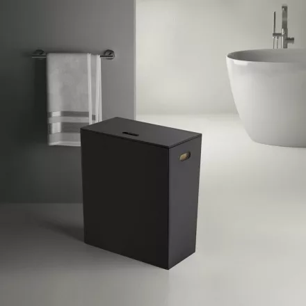 Sapho Gedy Luxury műbőr szennyeskosár 50x62x29 cm, fekete 103714