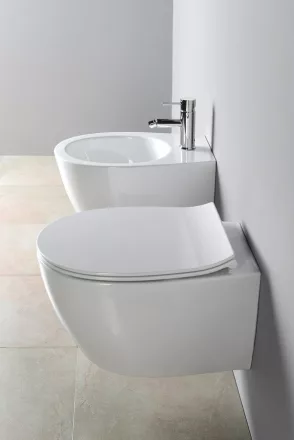 Sapho Isvea Sentimenti fali WC szett beépíthető tartállyal, nyomógombbal és soft close ülőkével