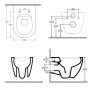 Sapho Isvea Infinity mélyöblítésű Rimless fali kerámia WC csésze 36,5x53 antracit 10NF02001-2C