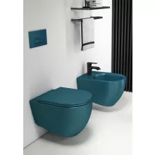   Sapho Isvea Infinity mélyöblítésű Rimless fali kerámia WC csésze 36,5x53 cm, benzin zöld 10NF02004-2P