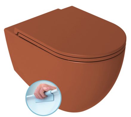Sapho Isvea Infinity mélyöblítésű Rimless fali kerámia WC csésze 36,5x53 terrakotta 10NF02004-2U
