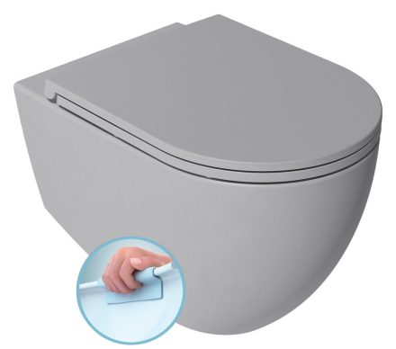 Sapho Isvea Infinity mélyöblítésű Rimless fali kerámia WC csésze 36,5x53 szürke 10NF02004-2V