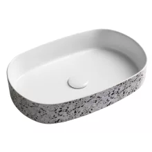 Sapho Infinity Oval kerámiamosdó 55x36 cm, terrazzo kivitelben