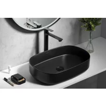   Sapho Infinity Oval kerámiamosdó 55x36 cm, fekete 10NF65055-2N