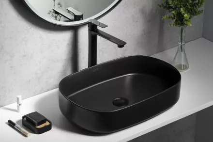 Sapho Infinity Oval kerámiamosdó 55x36 cm, fekete 10NF65055-2N