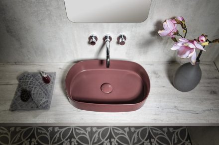 Sapho Infinity Oval kerámiamosdó 55x36 cm, gesztenye vörös 10NF65055-2R