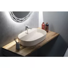   Sapho Isvea Infinity pultra szerelhető kerámia mosdó 60x40 egy nyitott csaplyukkal, elefántcsont 10NF65060-2K