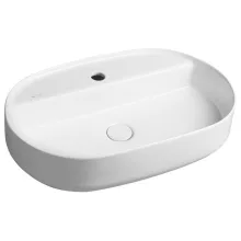   Sapho Isvea Infinity pultra szerelhető kerámia mosdó 60x40 egy nyitott csaplyukkal, matt fehér 10NF65060-2L