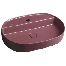   Sapho Isvea Infinity pultra szerelhető kerámia mosdó 60x40 egy nyitott csaplyukkal, vörös 10NF65060-2R