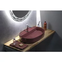   Sapho Isvea Infinity pultra szerelhető kerámia mosdó 60x40 egy nyitott csaplyukkal, vörös 10NF65060-2R