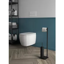  Sapho Flori Artu álló WC papír és kefe tartó 66,7 cm, matt fekete 113214