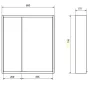 Sapho Batu fürdőszobai tükrösszekrény LED világítással 60x71x15 cm, fehér 1141120