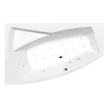   Polysan Evia aszimmetrikus akril kád Active Hydro Air rendszerrel 160x100x47 cm, balos/fehér 11611.2010